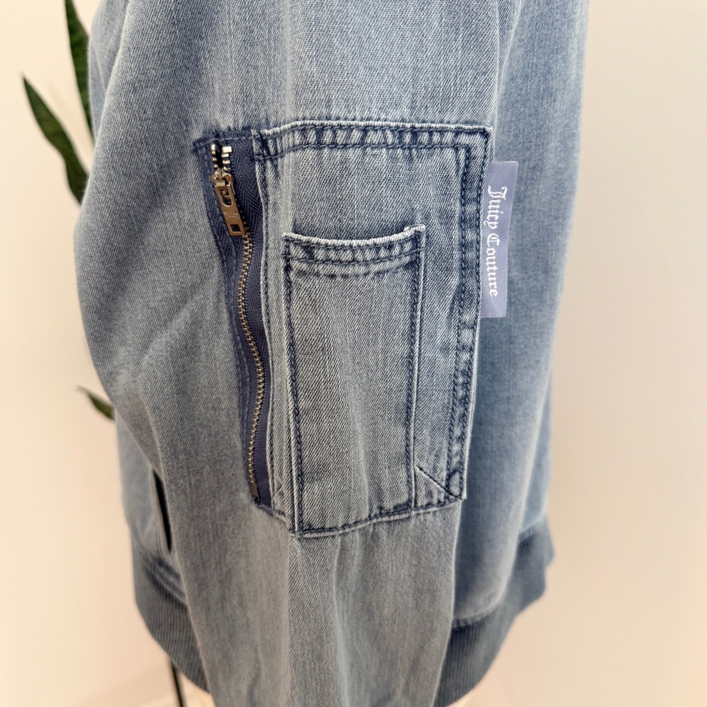 Juicy Couture | Lightweight Denim Blue Bomber Jacket - Picture 4 of 9